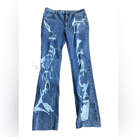 Denim - Stylish Distressed Women Jeans, XL